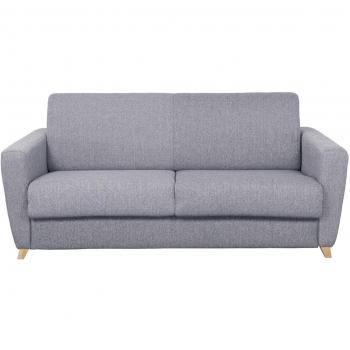 Sofá convertible nórdico gris claro y madera Graham