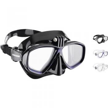 Cressi Máscara de Buceo Action para cámara GoPro Unisex, color gris/azul, silicona de alta calidad