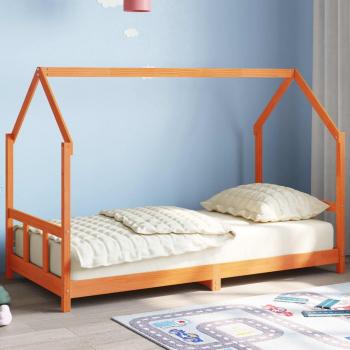 Estructura de cama infantil de madera de pino marrón cera 90x190cm Vidaxl