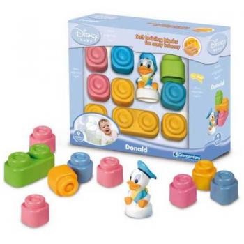 Clemmy Babies Donald Construcciones - Bloques de construcción suaves y seguros para bebés, diseño de Donald Duck, incluye piezas grandes y ligeras, fomenta la creatividad y el desarrollo motor en los más pequeños