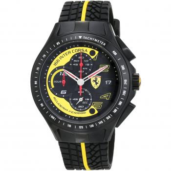 Scuderia ferrari mens quartz watch analogue classic display and silicone strap 0830078