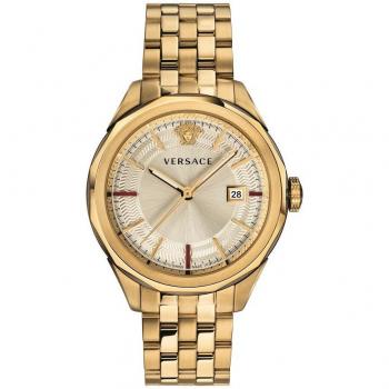Versace Glaze Men's Watch with Date Window, Stainless Steel Bracelet, Yellow, Size: ONE SIZE