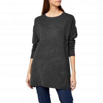 VERO MODA Vmbrilliant Ls O-Neck Long Blouse Noos, Suéter para Mujer, Negro