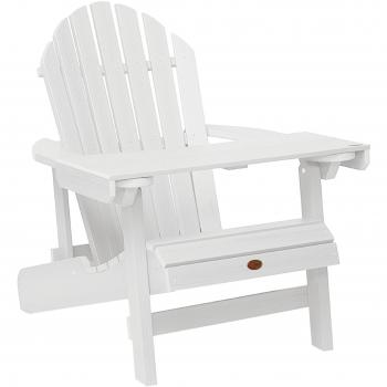 Highwood ADIRONDACK - Bandeja/mesita de lectura de madera sintética eco-friendly, color blanco [Silla no incluida]