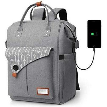 Mochila Mujer Antirrobo Impermeable, Multiusos Daypacks con Puerto de Carga USB, Mochila para portátil De 15.6 Pulgadas