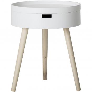 Bloomingville Mesita auxiliar de MDF blanco