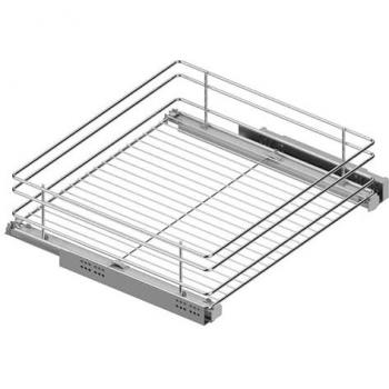 Bandeja multiuso classic M300 H120 cromo con guía oculta CA, extracción total 30kg, SP16-19, altura (H) 150 módulo 600