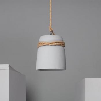 Lámpara Colgante de Cemento y Cuerda Dawan Gris Grafito para Decoración de Salón, Habitación y Dormitorio