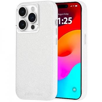 Funda MagSafe Iridiscente Case Mate para iPhone 15 Pro, Silicona Antichoque, Blanco