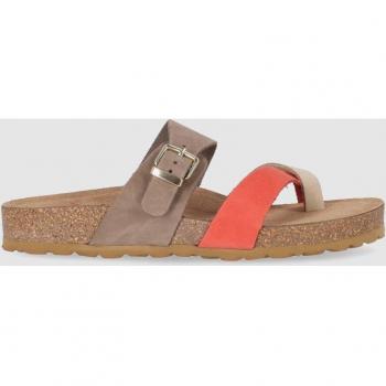 Sandalias planas de mujer de piel con tiras