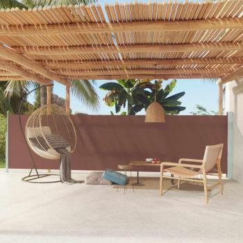 vidaXL Cortina lateral retráctil para patio marrón 140x600 cm