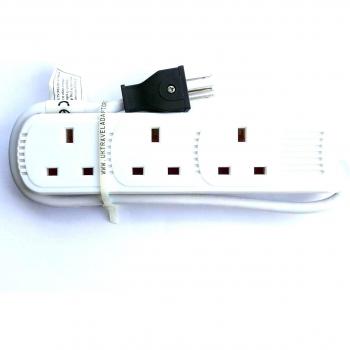 EE. UU. Canadá Viaje Adaptador alargador 3 UK sockets
