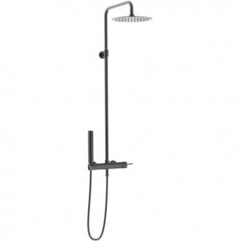 Columna de ducha mecánica Luisa gun metal ajustable con limitador de caudal y cabezal Ø 250 mm