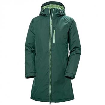 Helly Hansen Long Belfast Women's Waterproof Breathable Raincoat - Dark Green Size S