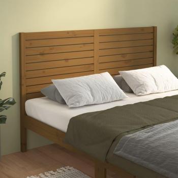 Cabecero para cama ámbar 126x4x100 cm madera maciza de pino marrón miel