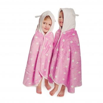 Cuddledry - Toalla de baño con capucha, lunares, color: rosa