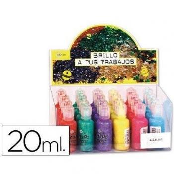 Purpurina cola color pastel -expositor de 24 unidades