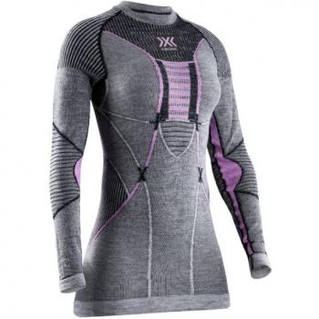 Capa base de mujer X-BIONIC Merino Shirt Long Sleeve (Negro/Gris/Magnolia)