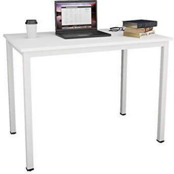 SogesHome Escritorio de Oficina 100 x 60 x 75 cm PC Escritorio Estación de Trabajo para Uso de Oficina en el hogar Mesa de Escritura, Mesa de Comedor Mesa de Conferencia, Blanco, AC3DW-100-SH