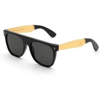 Retrosuperfuture Flat Top Francis Black Sunglasses, Unisex, Black, Size: 55 MM