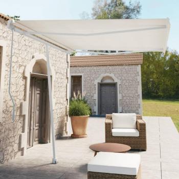 vidaXL Awning Post Set - White, 300x245 cm, Iron