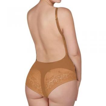 Body reductor Ysabel Mora con aro y espalda abierta, color nude, talla 90