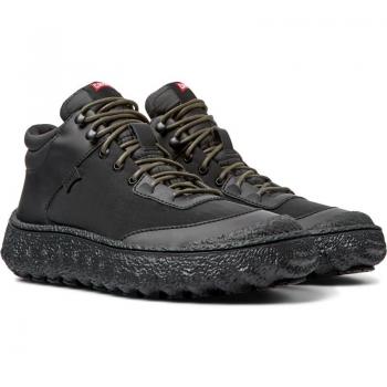 CAMPER Ground Ankle Boots for Men - Black, Size 46, Cotton Fabric/Smooth Leather