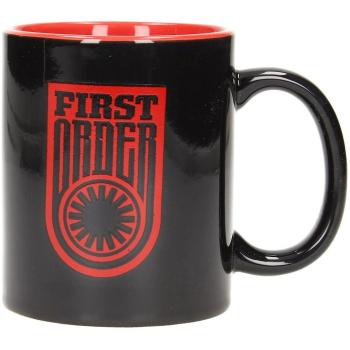 Taza de Cerámica Star Wars First Order con Logo y Símbolo, Negra-Roja