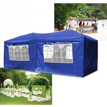 Cenador plegable de 3 x 6 m de HG® para jardín de PVC, plegable, impermeable, azul