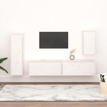 vidaXL Muebles para TV 2 piezas madera maciza de pino
