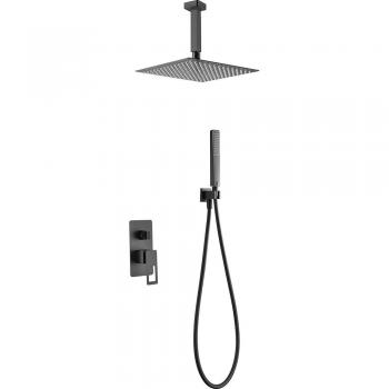 IMEX BDES37-6NG ESTOCOLMO Conjunto De Ducha Empotrado Monomando Negro Mate