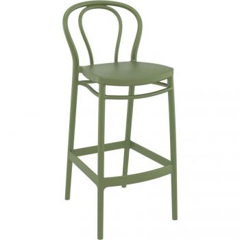 Victor Polypropylene Indoor and Outdoor Bar Stool - Olive Green