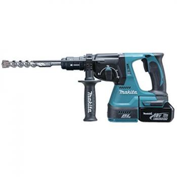 Martillo ligero Makita DHR243RME 24mm 18V 4Ah BL portabrocas con 2 baterías de Litio-ion 4,0Ah y par de apriete de 24 N