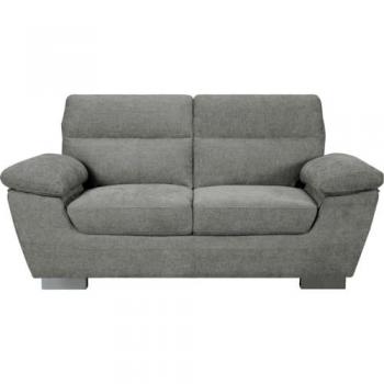 Sofá recto de tela chenille Dallas - 2 plazas - Gris