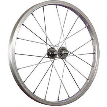 Rueda delantera para bicicleta de 18 pulgadas con buje de aluminio y acero inoxidable, modelo 355-19, color plateado