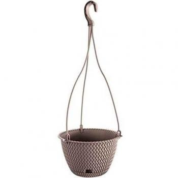 Prosperplast Maceta Redonda Colgante 4,8L Splofy Round W de plastico en Color Mocca, Ø27 x 16,6 cm
