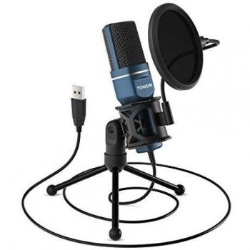 TONOR PC Micrófono de Cardioide Condensador Computadora USB Plug & Play con Soporte Trípode & Filtro Pop para Grabación Vocal, Podcasting, Transmisión, Video de Youtube para Laptop Desktop PC