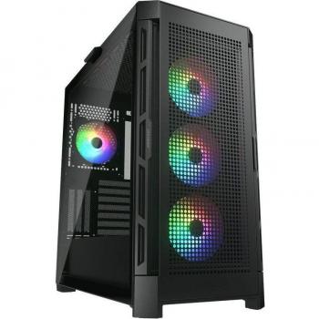 Caja Cougar AirFace Pro RGB Mid Tower con Panel de Cristal Templado y Conectividad USB-C, Color Negro