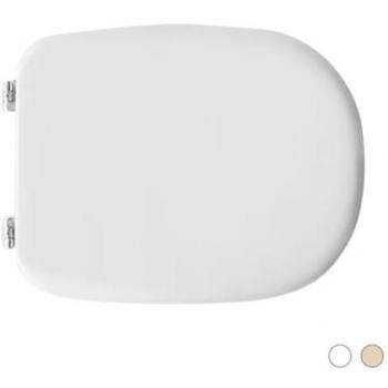 Asiento de WC Ideal Standard Tesi Forma 6, Copriwater Blanco Europeo con Cernieras Regulables y Sedile en Madera Colada