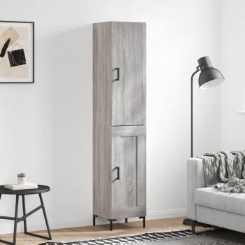 Aparador alto de madera contrachapada gris Sonoma 34,5x34x180 cm