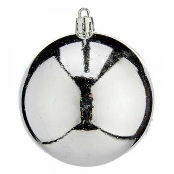 Set de Bolas de Navidad Plateado Plástico 8 x 9 x 8 cm (12 Unidades)