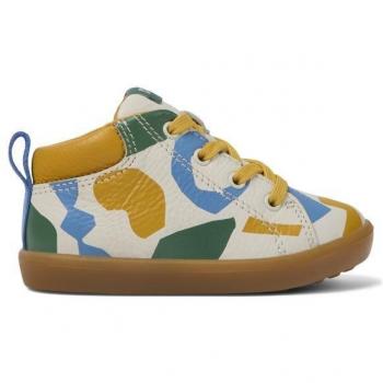 Botas de Piel para Niño Camper K900268 - Estampados Beige, Blanco, Amarillo y Azul, Talla 22