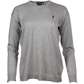 Ralph Lauren - Jersey de lana merino para mujer, cuello redondo gris S