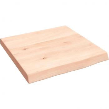 Estante de pared de madera maciza de roble tratada 40x40x(2-4) cm en color Natural, Marrón claro y Marrón oscuro, mueble de almacenaje estantería para oficina, estudio y dormitorio