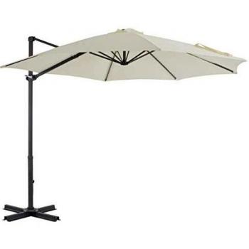 vidaXL Sombrilla de Jardín con Base Portátil Sombra Parasol Terraza Artículos de Exterior Casa Hogar Patio Porche Verano Paraguas para Sol Arena