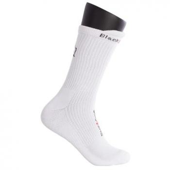 Calcetín Premium Alto Black Crown - 70% Poliéster, 28% Algodón, 2% Elastano - Color Blanco con Corona Negra - Máximo Confort - Tallas disponibles: 35-38