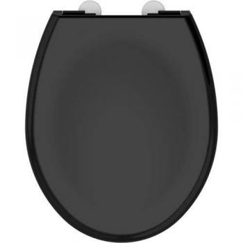 Tapa para Inodoro Allibert Boreo Negro Brillante con Cierre Silencioso y Desmontable