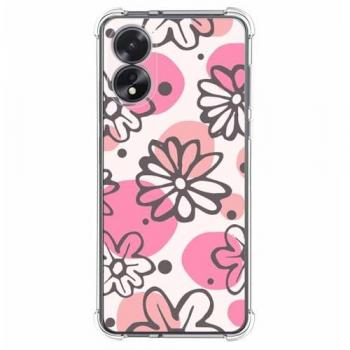 Funda Antigolpes de Silicona para Oppo A18 con Diseño de Flores 09