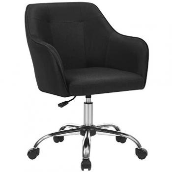 Silla de oficina giratoria y cómoda, altura ajustable, capacidad de carga 120 kg, estructura de acero, tejido de lino, disponible en gris claro o negro