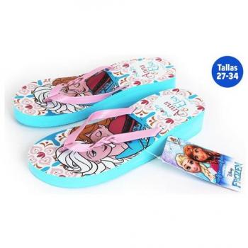 Chanclas de verano para niñas Frozen azul talla 34